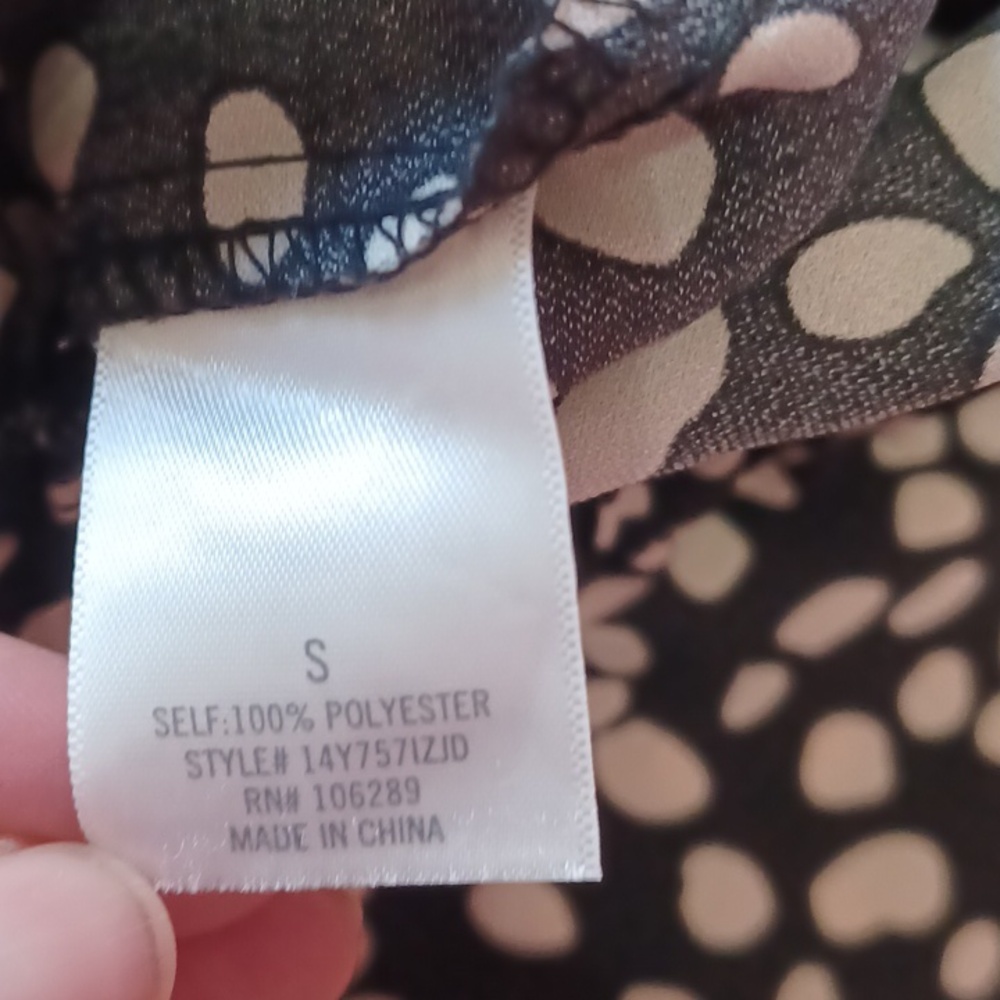Alya Black And Cream Spotted High Waisted Paperbag Wide Leg Palazzo Pants Size S - Picture 12 of 14